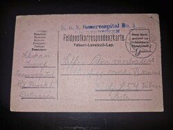 1917, Debrecen, ritka tábori postai lap a 2. számú hadikórházból