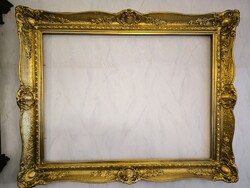 Antik gyönyörű széles festmény tükör keret képkeret laparany dekoráció film színházuxus 75 X 100 cm