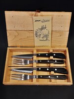 Használatlan eredeti svéd EKA 2 személyes steak készlet dobozában