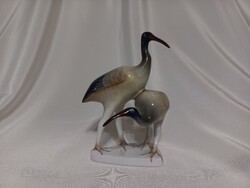 Hollóházi porcelán Íbisz madárpár hibátlan állapotban