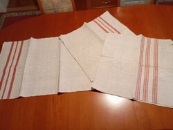 Régi házi szövésű vászon törölköző - 3 db - sötétebb vászon