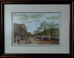 IGÉNYES KERETBEN! Gaal Domokos: Duna korzó – Budapest eleganciája és múltidéző hangulata rézkarcon