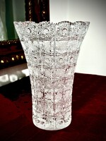 Csodás új hibátlan Bohemia ólomkristály váza 26 cm