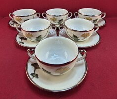 Zsolnay "Ősz "Ginkgo Biloba mintás kétfülű nagyméretű leveses csészék