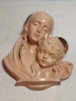 Vintage Italy kerámia falikép szobor 24K arannyal ALKUDHATÓ