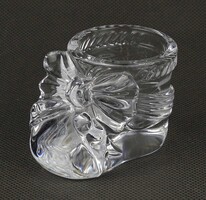 1Y223 Kisméretű üveg kiscipő - gyertyatartó 4.5 cm