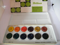 Vintage Pelikan 12 színű vízfesték eredeti dobozban