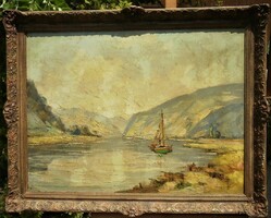 (N) Heinrich Aufenanger (1899-1950) : Vitorlás a Mosel-en