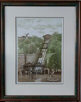 IGÉNYES KERET! Gaal Domokos: Budavári sikló – Történelmi hangulat és klasszikus városkép rézkarcon