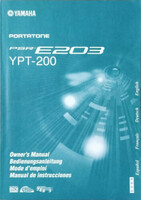 Yamaha Portatone PSR-E203 / YPT-200 - Owner's Manual