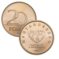 2020 Tisztelet a hősöknek 20 Forint emlékérme érintésmentes MNB rolniból