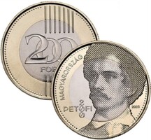 Minőségi érme: 2023 Petőfi Sándor születésének 200.évfordulója 200 Forint emlékérme, MNB rolniból