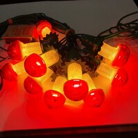 Retro hiánytalan hibátlan karácsonyi Zlatokov gombás fényfüzér izzósor szocreál Csehszlovák