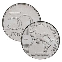 2018 Birkózó VB 50 Forint emlékérme érintésmentes MNB rolniból