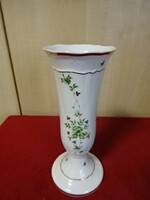 Hollóházi porcelán, Erika mintás váza, magassága 22 cm. Jókai