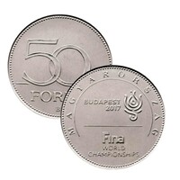 2017 Fina úszó VB 50 Forint emlékérme érintésmentes MNB rolniból