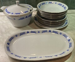 Ritka Alföldi kék magyaros, arany szegélyes 12 db- os hiányos készlet a képek szerinti állapotban,