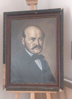 Semmelweis Ignác Remek szignózott portré festmény  62x83 cm kerettel