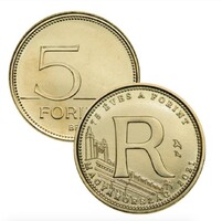 Minőségi érme: 2021 75 éves a forint 50 Forint forgalmi emlékérme R betű, MNB rolniból