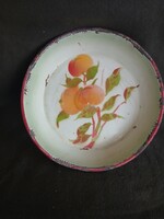 RETRÓ  BARACKOS KŐBÁNYAI ZOMÁNCOS TÁL