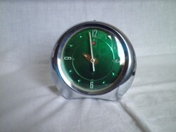 Retro mechanikus asztali csörgőóra zöld számlappal
