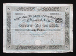 Pesti Magyar Kereskedelmi Bank részvény 50 pengő 1928