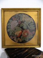Képkeret, Blondel keretes gyönyörű gyümölcsös gobelin falikép