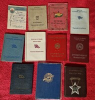 11db Szoci igazolvány..kisdobos,úttörő,munkásör,sztahanovista..stb..EGYBEN!!!