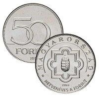2016 70 éves a forint 50 Forint emlékérme érintésmentes MNB rolniból