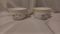 2 db gránit teáscsésze, kék virágmintával hibátlan állapotban