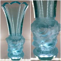 ANTIK PLASZTIKUS RÓZSÁS VASTAG,NAGY VÁZA 25 CM