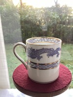 Crown Staffordshire kék sárkány motívumos antik kávés csésze 1906-ból