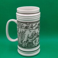 Retro Hollóházi  porcelán  sörös korsó