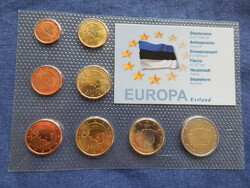 Észtország 2011-es Euro forgalmi sor ( 8db) 1 Cent - 2 Euro