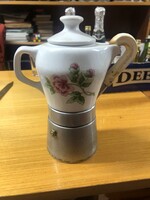 Retro régi hollóházi porcelán kotyogós kávéfőző (20cm)