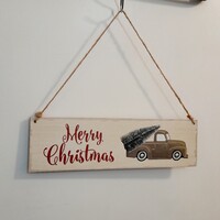 Karácsonyi ajtódísz, ajtókopogtató. 34 x 10 cm.