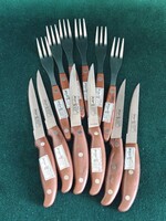 Bachmayer S.L.G. 12 részes steak evőeszköz készlet – 6 kés + 6 villa, használatlan
