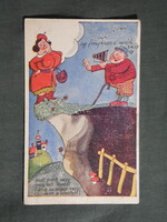 Képeslap,grafikai,művészet,Fényképész,vicc,humor,Rekord Bp. kiadás,1945-