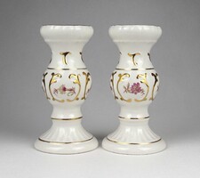 1Y261 Régi Aquincum porcelán gyertyatartó pár 11.7 cm