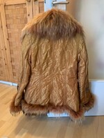 Laura Arden prémium téli bunda – valódi szőrmével és bőr betétekkel