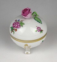 1Y242 Eton mintás Herendi porcelán lábas bonbonier 8.5 cm
