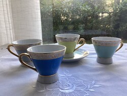 Színes  PM jelzett porcelán  kávés csészék