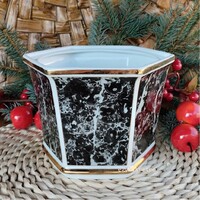 Bavaria porcelán elegáns márványmintás kaspó