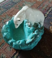 Art deco stílusu vintage porcelán jegesmedvés asztali kínáló