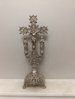 Antik kereszt fém feszület Jézus Krisztus szobor keresztény vallás templom 391 5822