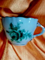 Hüttl porcelángyár zöld rózsás kávés csésze pótlásnak