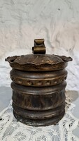 Régi réz dohánytartó tetővel