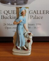 Wagner&Apel - Bertram - figurális váza:a múlt század elejéről - hölgy kutyával