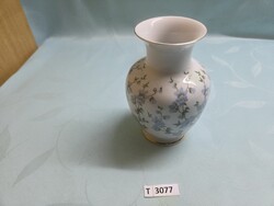 T3077 Hollóházi kék virágos váza 14 cm