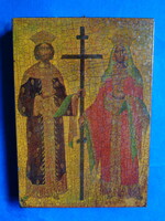 Szent Konstantin és Szent Ilona  ikonja fán